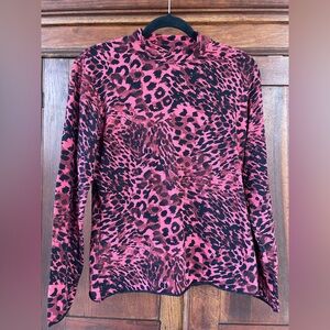 AllSaints Black/Red Leopard Shirt L